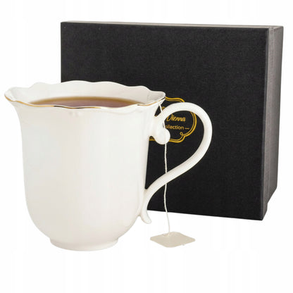 Kubek porcelanowy w pudełku 350 ml elegancki biały kubeczek