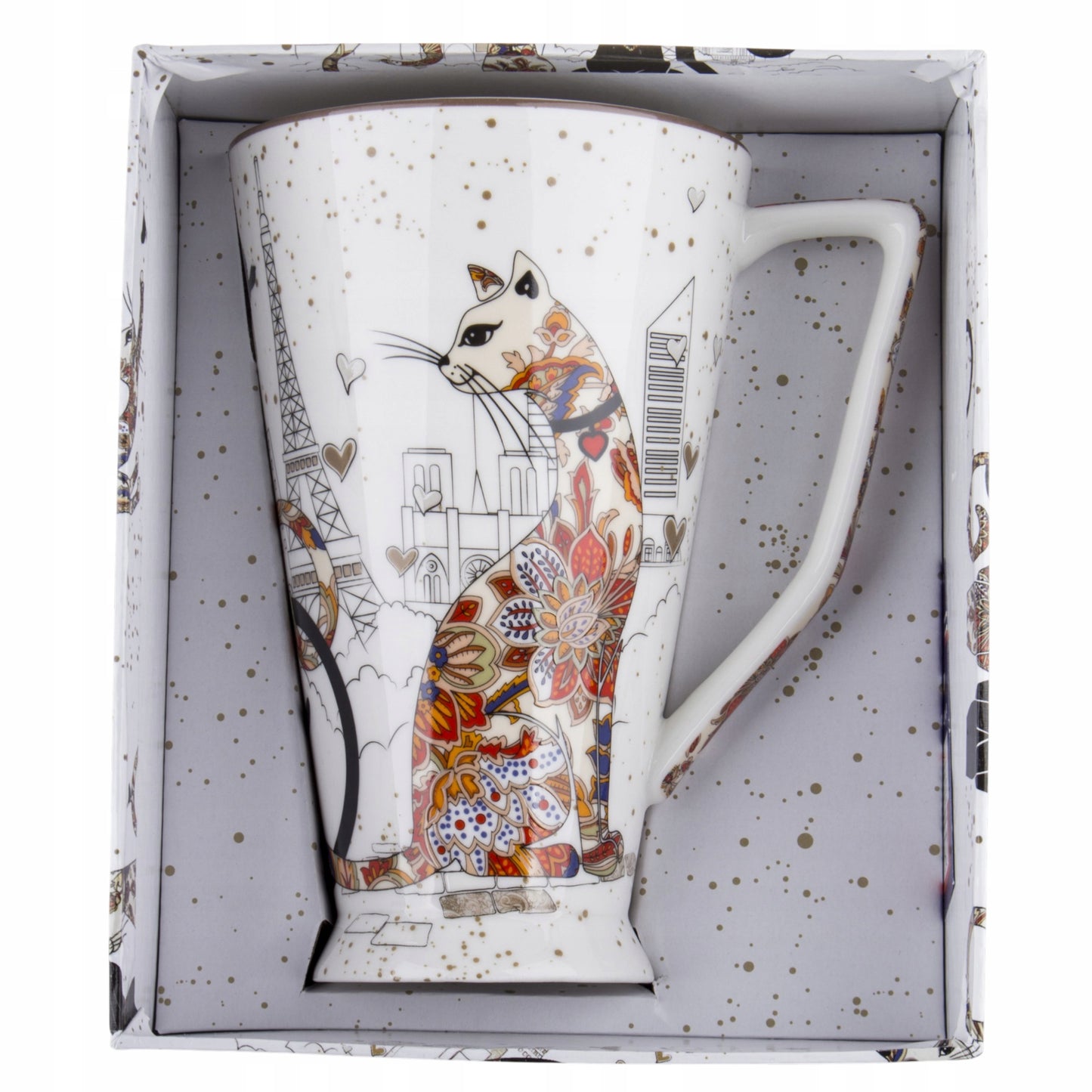 Kubek porcelanowy KOT 500ml kotek pudełko duzy kubeczek na prezent