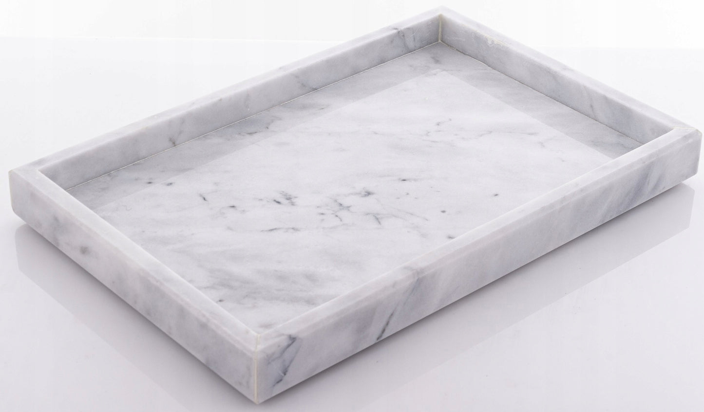 Taca Dekoracyjna Patera ozdobna marmurowa biała 30x20 cm