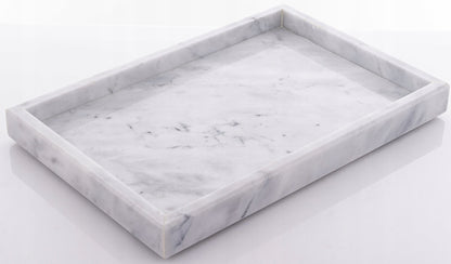 Taca Dekoracyjna Patera ozdobna marmurowa biała 30x20 cm