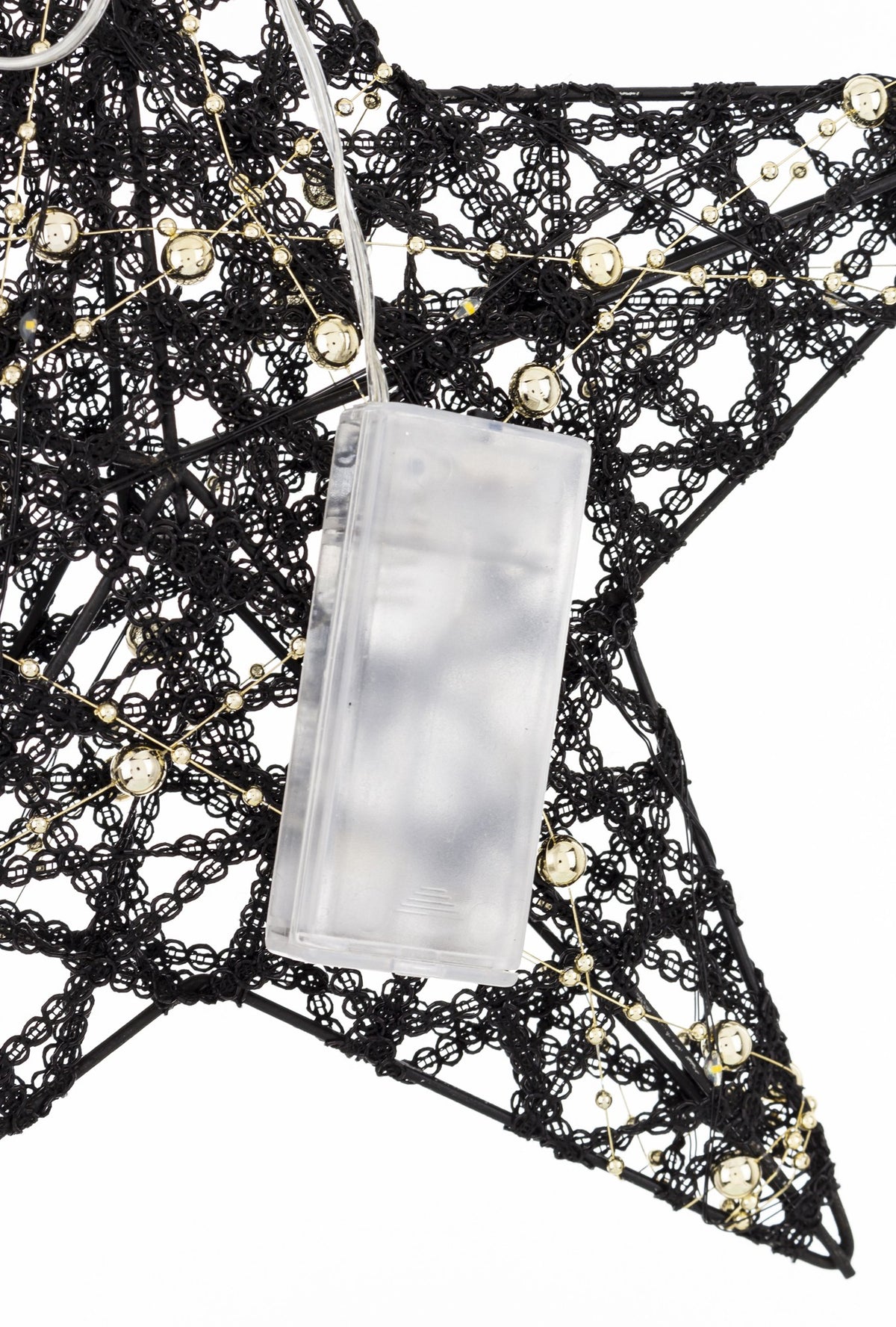 Ozdoba gwiazda LED z tworzywa czarno-złota 30x30x7 cm