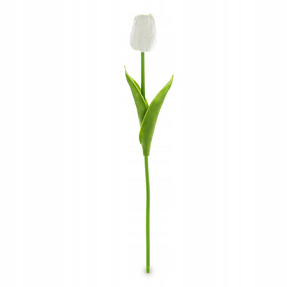 biały tulipan 33 cm sztuczny piękny jak żywy