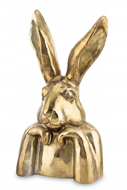 Wielkanoc Dekoracyjna Figurka KRÓLIK ZAJĄC 49 x 25 x 20 cm - złoty