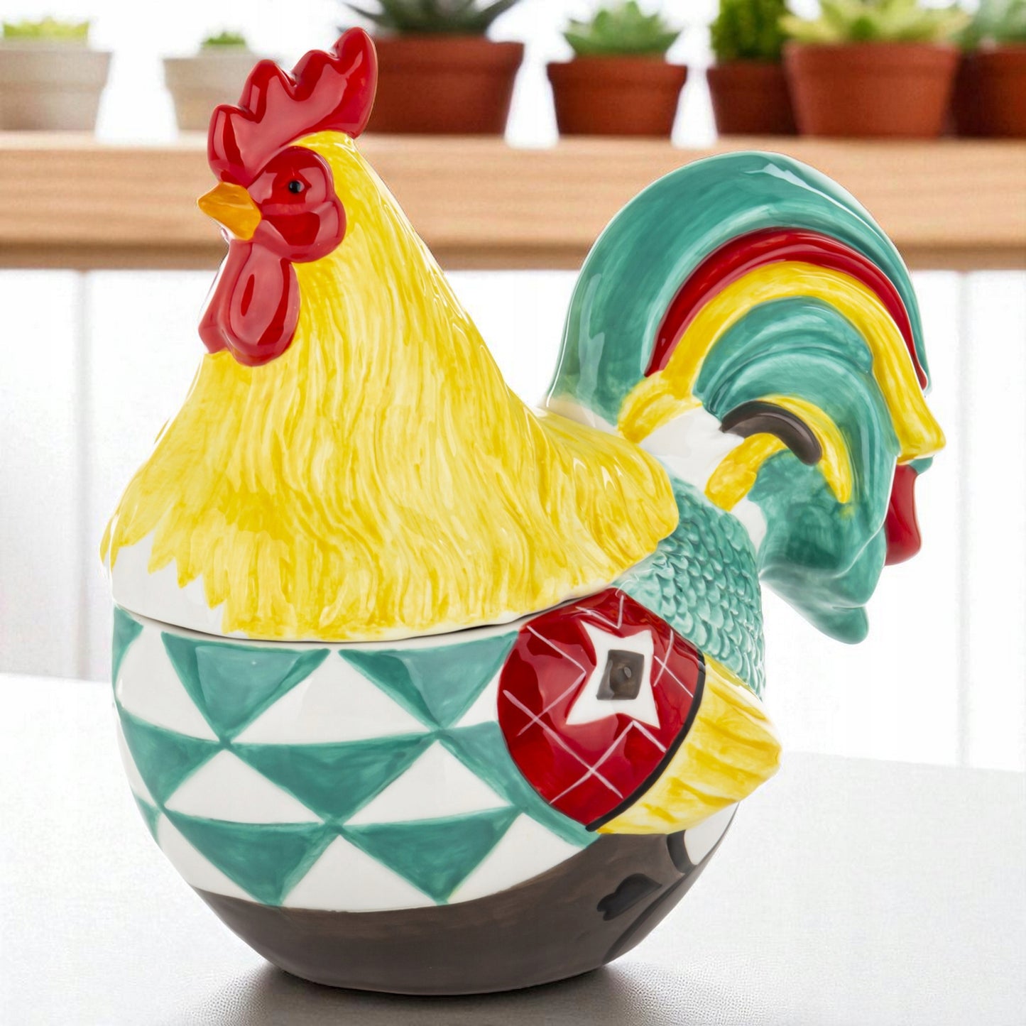Figurka pojemnik ceramiczny z pokrywką kura 26 cm