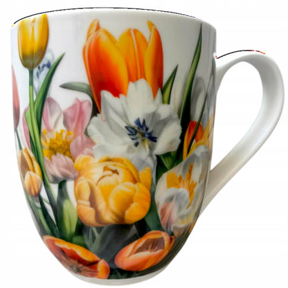 Kubek porcelanowy Mega duży XXL w pudełku 1000ml na prezent tulipany kwiaty