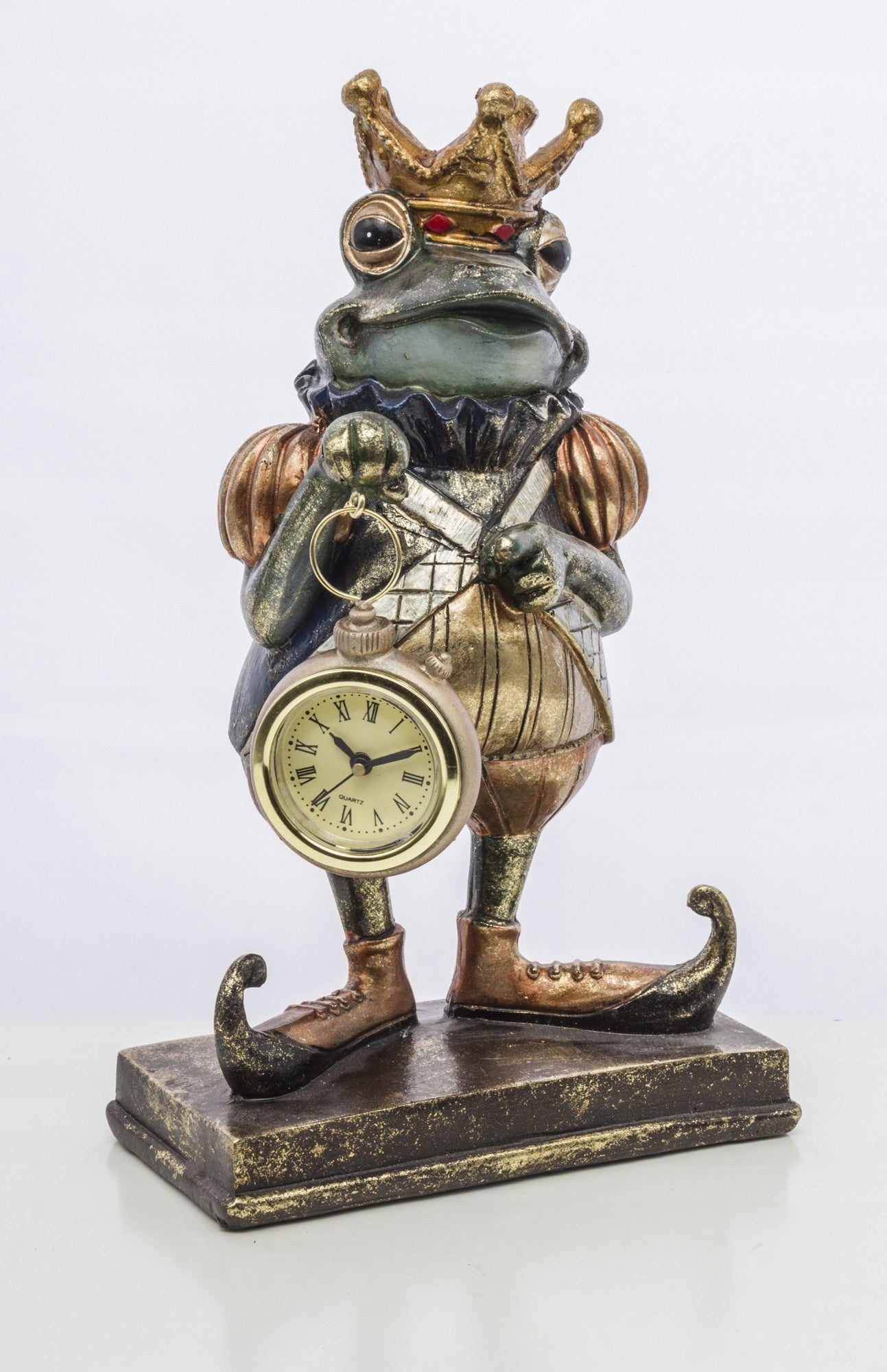 Figurka Żaba z zegarkiem w koronie 25,5cm Król