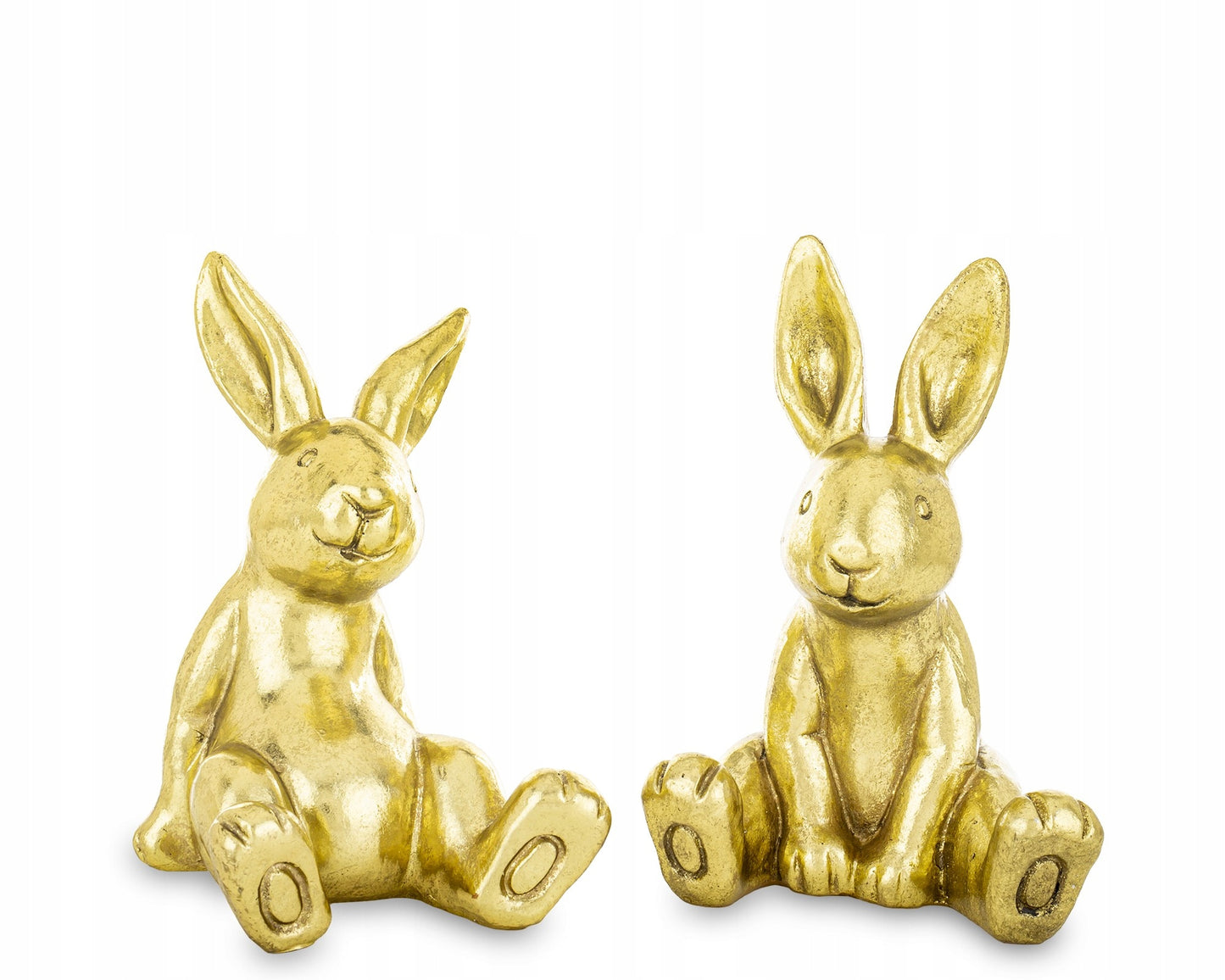 figurka zając królik zajączek siedzący złoty 16,5 cm ozdoba wielkanocna