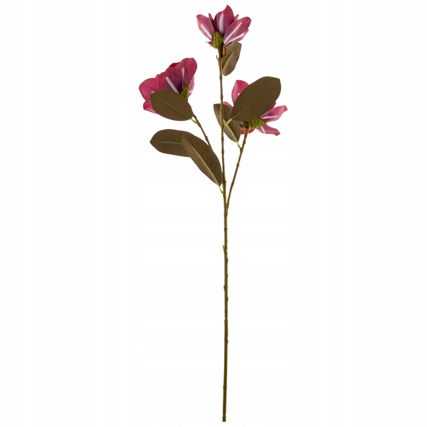 Kwiat Sztuczny 80cm magnolia gałązka dekoracyjna burgundowa