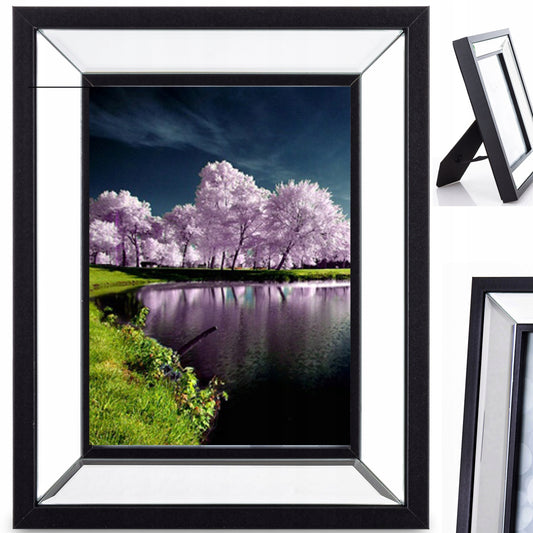 Ramka Na Zdjęcie czarna lustrzana 13x18 glamour elegancka