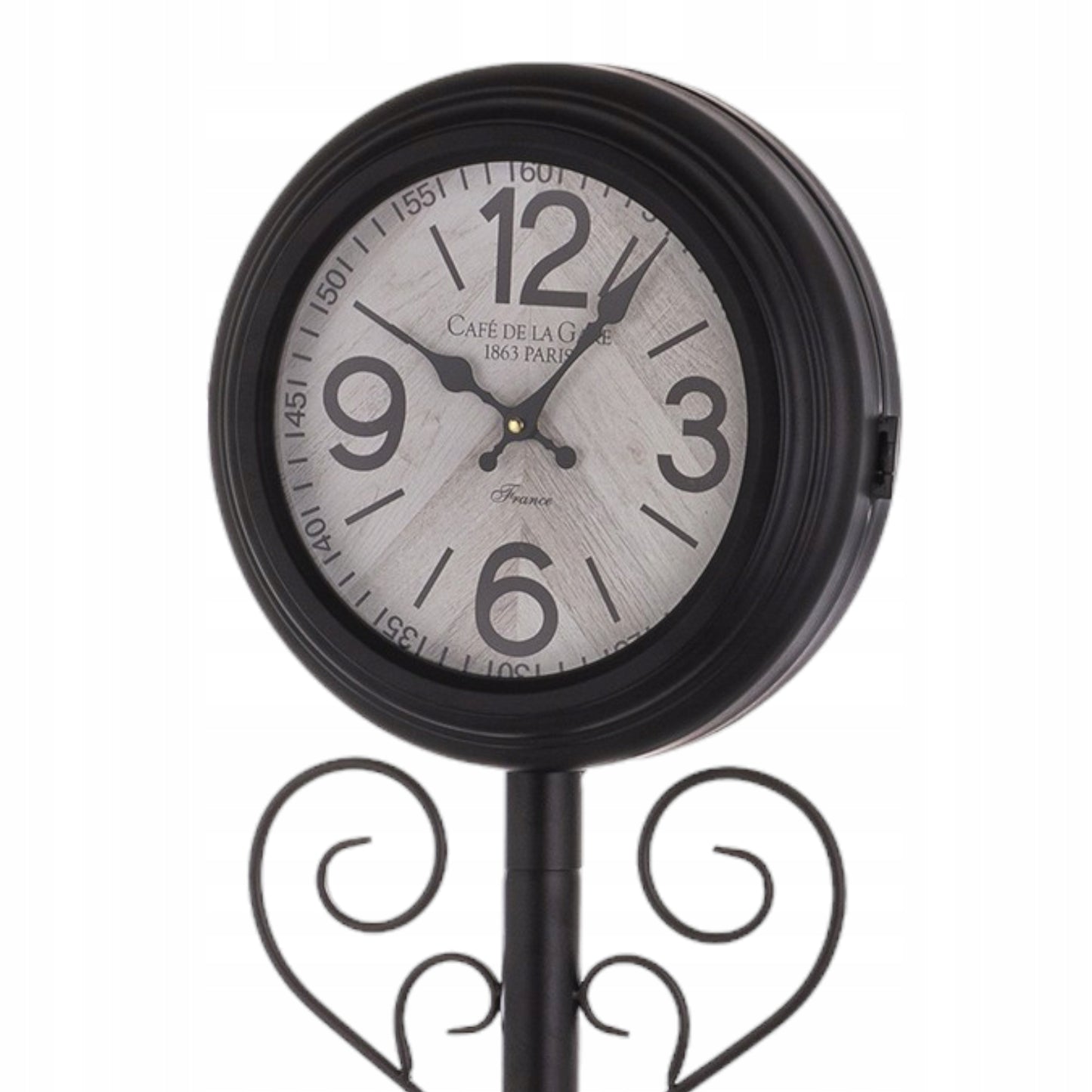 Zegar podłogowy metalowy czarny mat na nodze loft retro 151cm