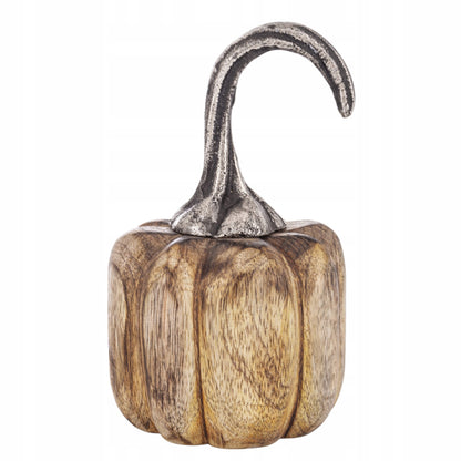 Figurka dekoracyjna dynia drewniana 14x8,5x8,5 cm drewno mango