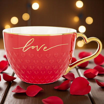Porcelanowy kubek w ozdobnym pudełku na prezent love 500 ml filiżanka