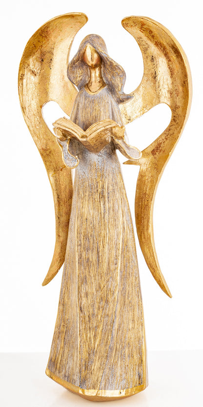 Figurka świąteczna anioł złoty tworzywo sztuczne 43x20x13,5 cm