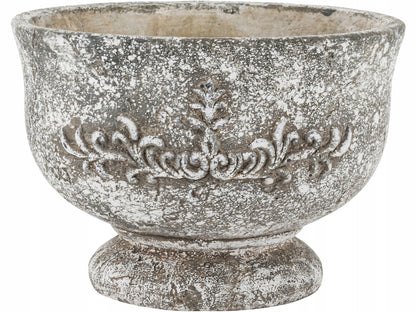 Doniczka betonowa osłonka szara retro na nóżce 25 cm x 25 x 17 cm