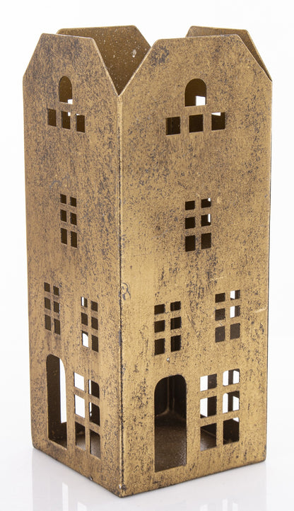 Figurka świąteczna Świecznik złoty metal 22x9x9cm