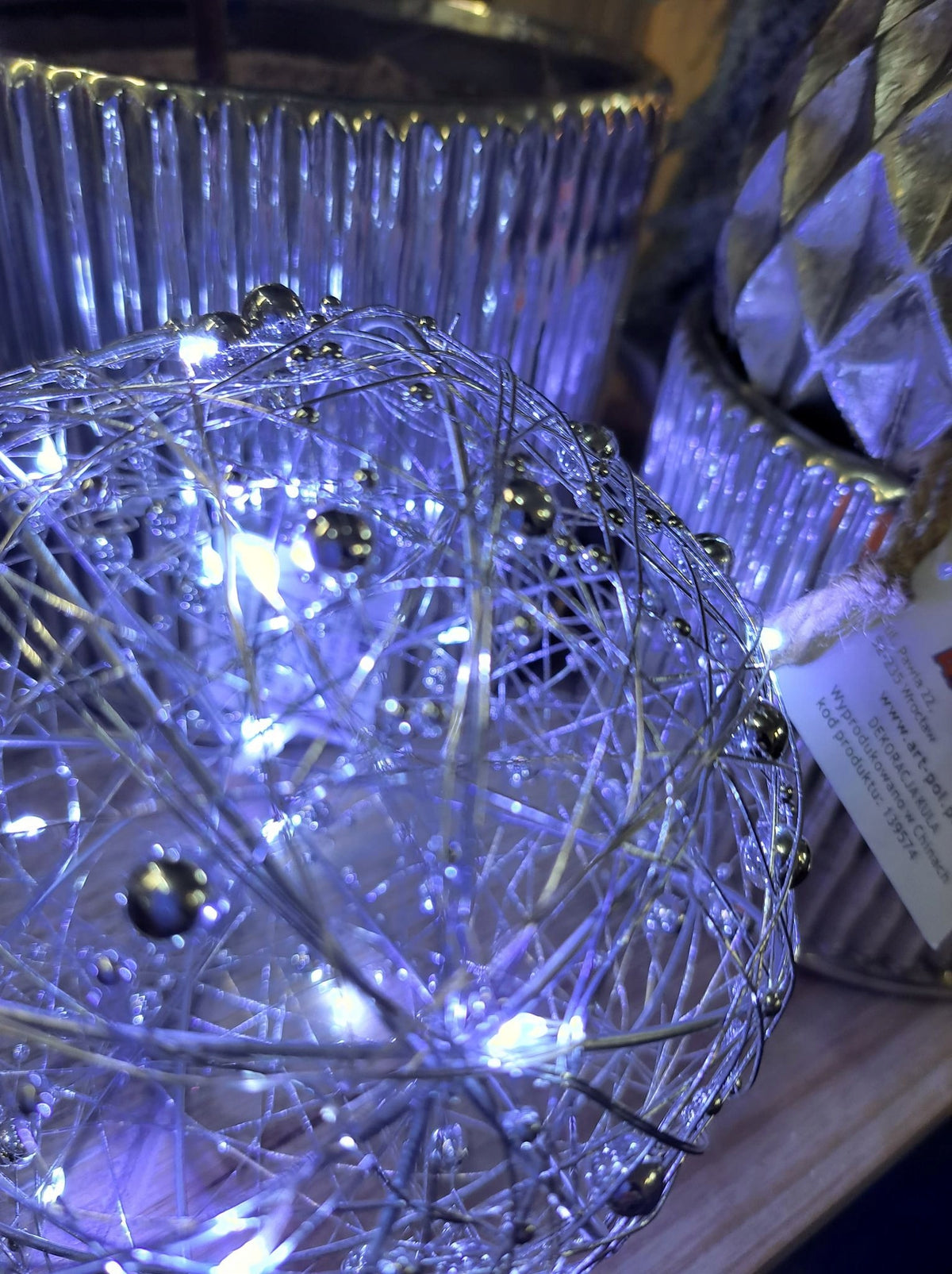 Ozdobna kula led figura świąteczna ozdoba