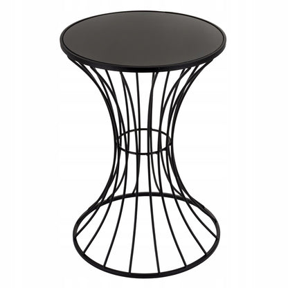 Stojak metalowy 55cm stolik kawowy czarny w stylu loft pomocniczy kwietnik