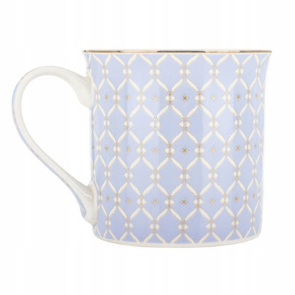 Kubek duży porcelanowy w pudełku niebieski na prezent 380 ml