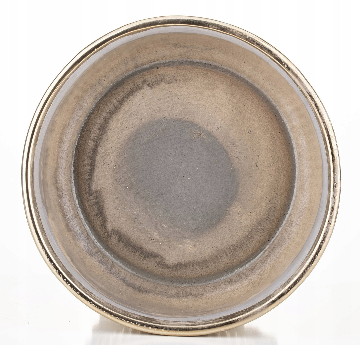 Osłonka 10 x 26 cm ceramiczna złota okrągła doniczka misa