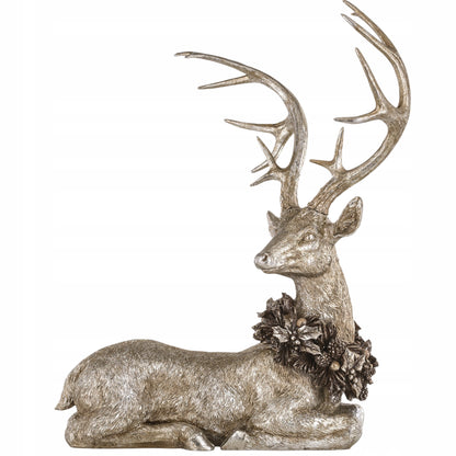 RENIFER FIGURKA ŚWIĄTECZNA ZŁOTY JELEŃ DEKORACJA duża 55x41x28 cm