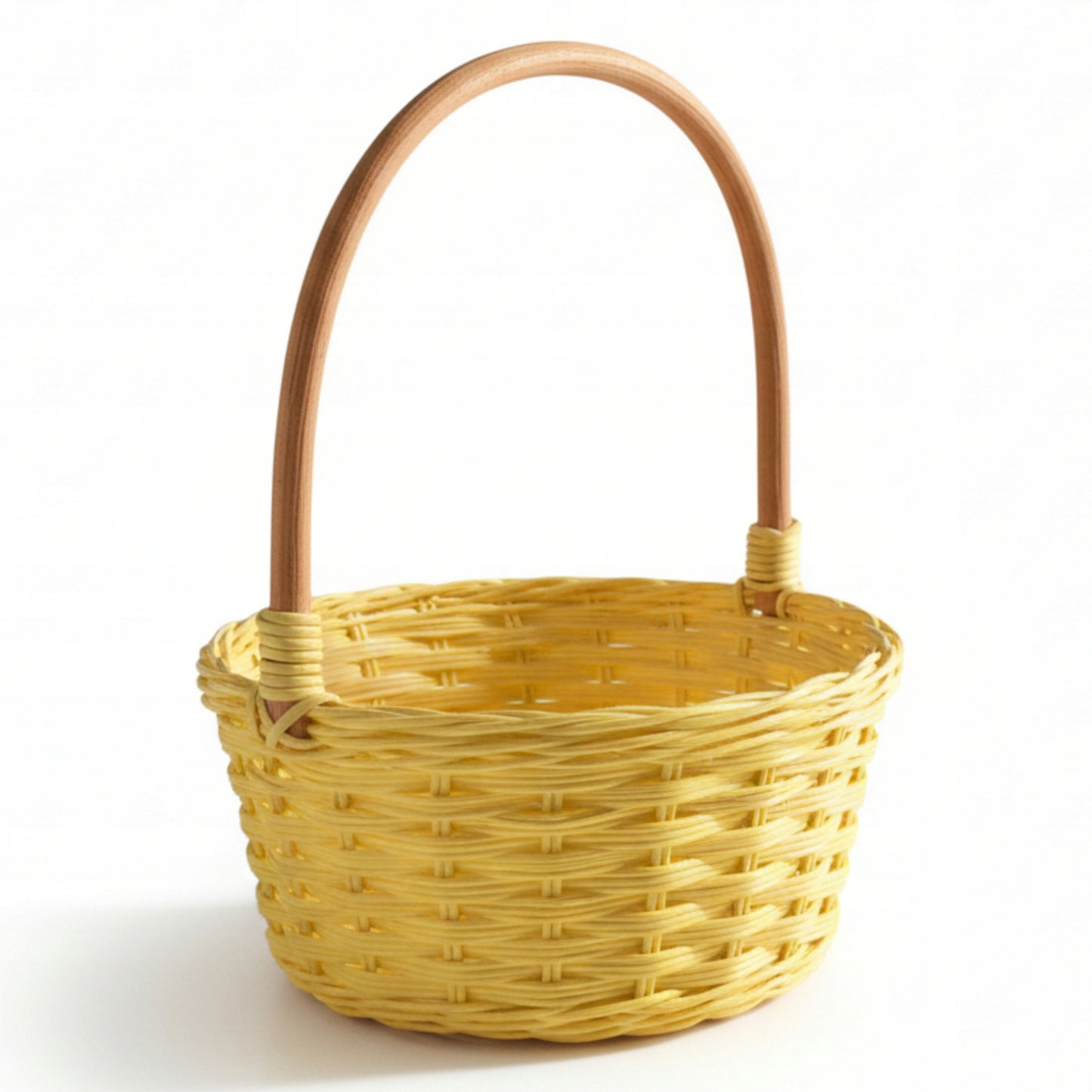 kosz wiklinowy żółty wielkanocny koszyczek 19 cm okragły na święconkę