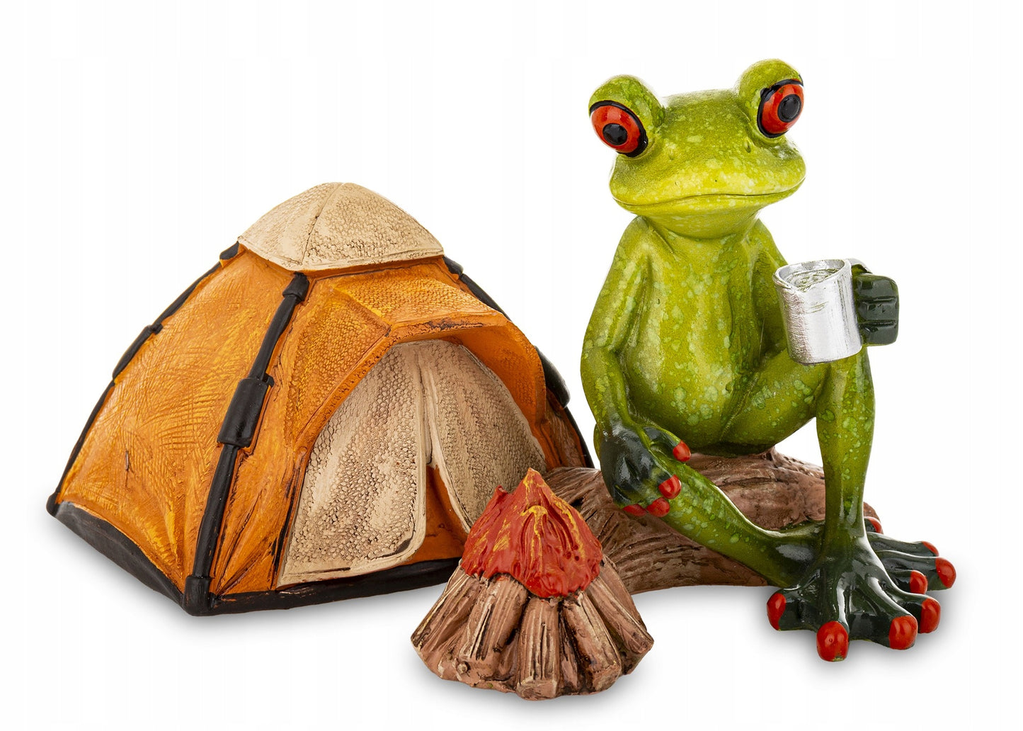 Figurka żaba żabka na wakacjach mistrz Campingu