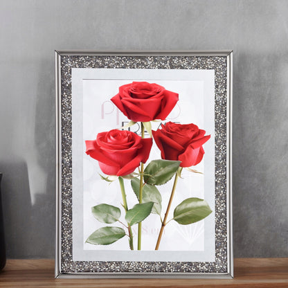 Ramka na zdjęcie zdjęcia srebrno-czarna glamour 23,5x18,5x2-12 srebrna