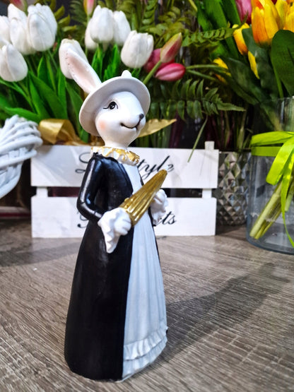 FIGURKA WIELKANOCNA PANI ZAJĄC KRÓLIK model XL czarny zajączek