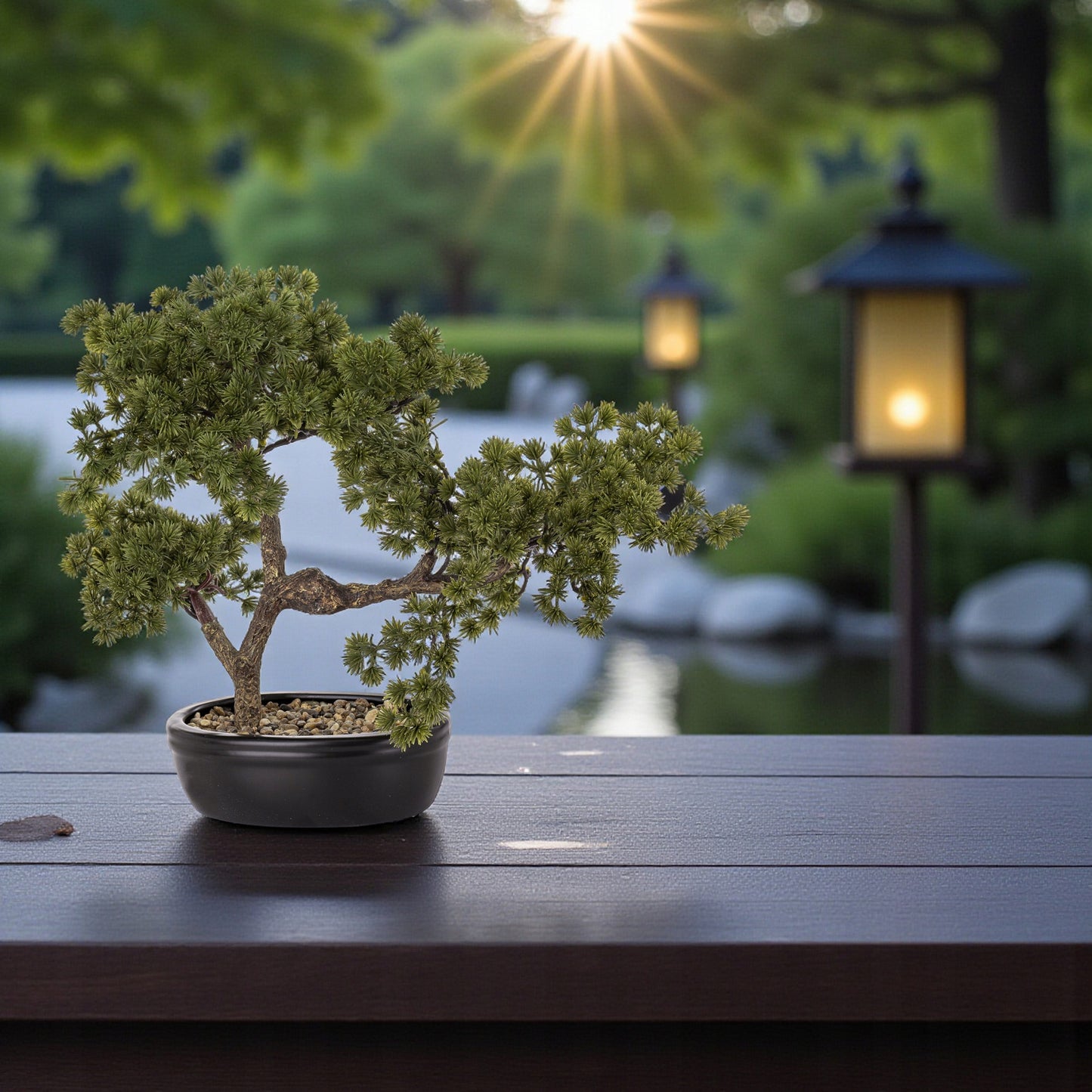Sztuczne drzewko Bonsai w doniczce 38x45x25 ozdobne