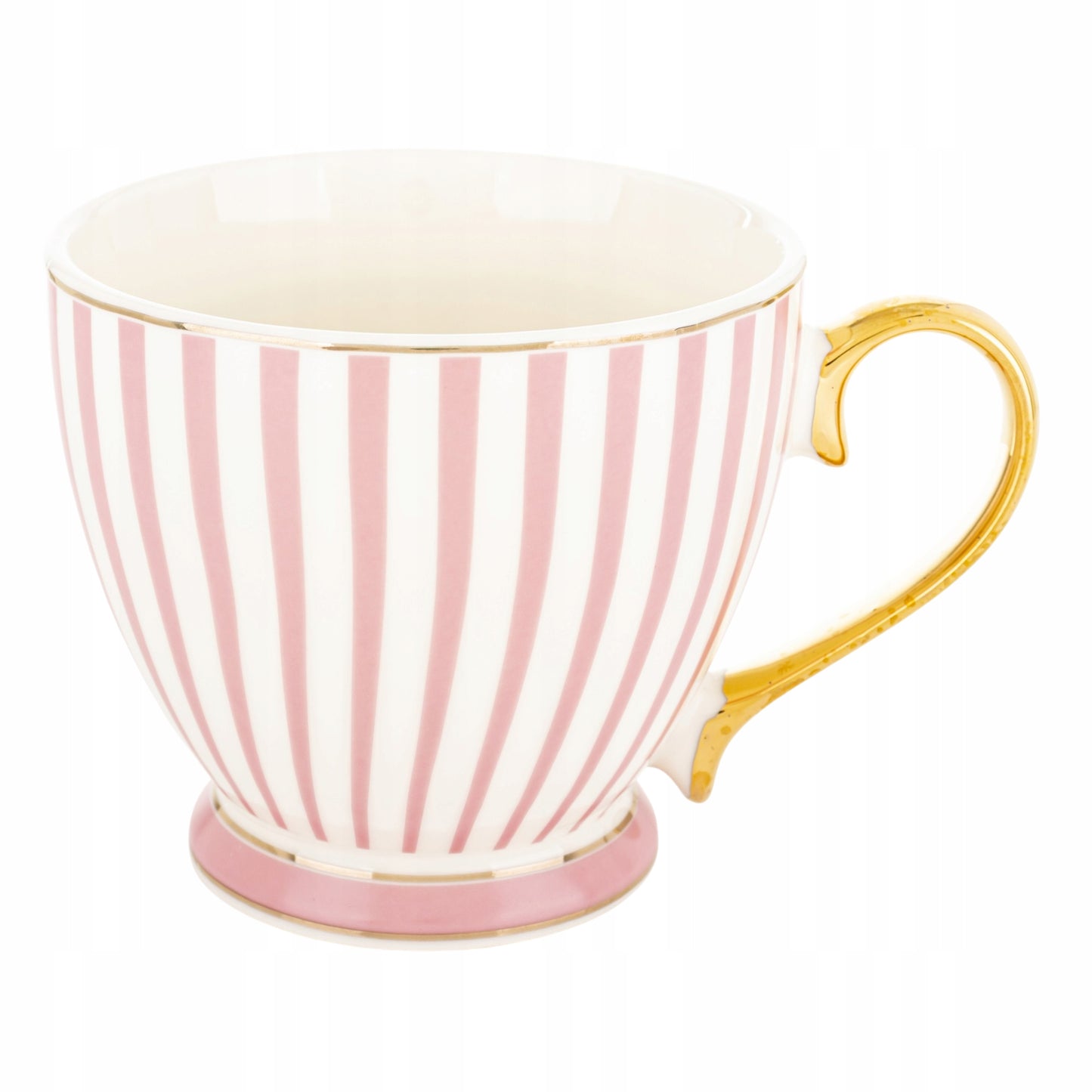 Kubek porcelanowy w pudełku na prezent różowy biały porcelana 450 ml