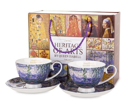 Produkt dekoracyjny Kpl. 2 Filiżanki 2 Spodki porcelana wielokolorowy