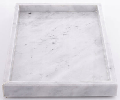 Taca Dekoracyjna Patera ozdobna marmurowa biała 30x20 cm