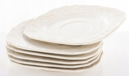 Talerz Spodek pod Filiżankę porcelanowy Sarmatia deserowy 16,5 kwadratowy