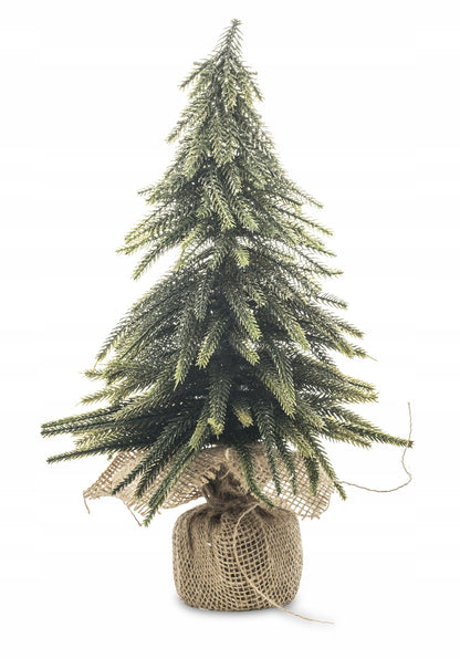 sztuczna choinka mała w jucie 36 cm pozłacana