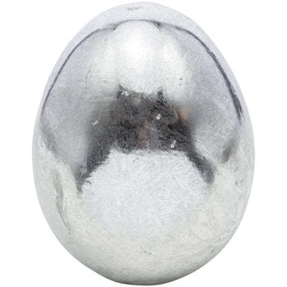 Jajko figurka wielkanocna srebrna dekoracja tworzywo sztuczne 11,5 cm
