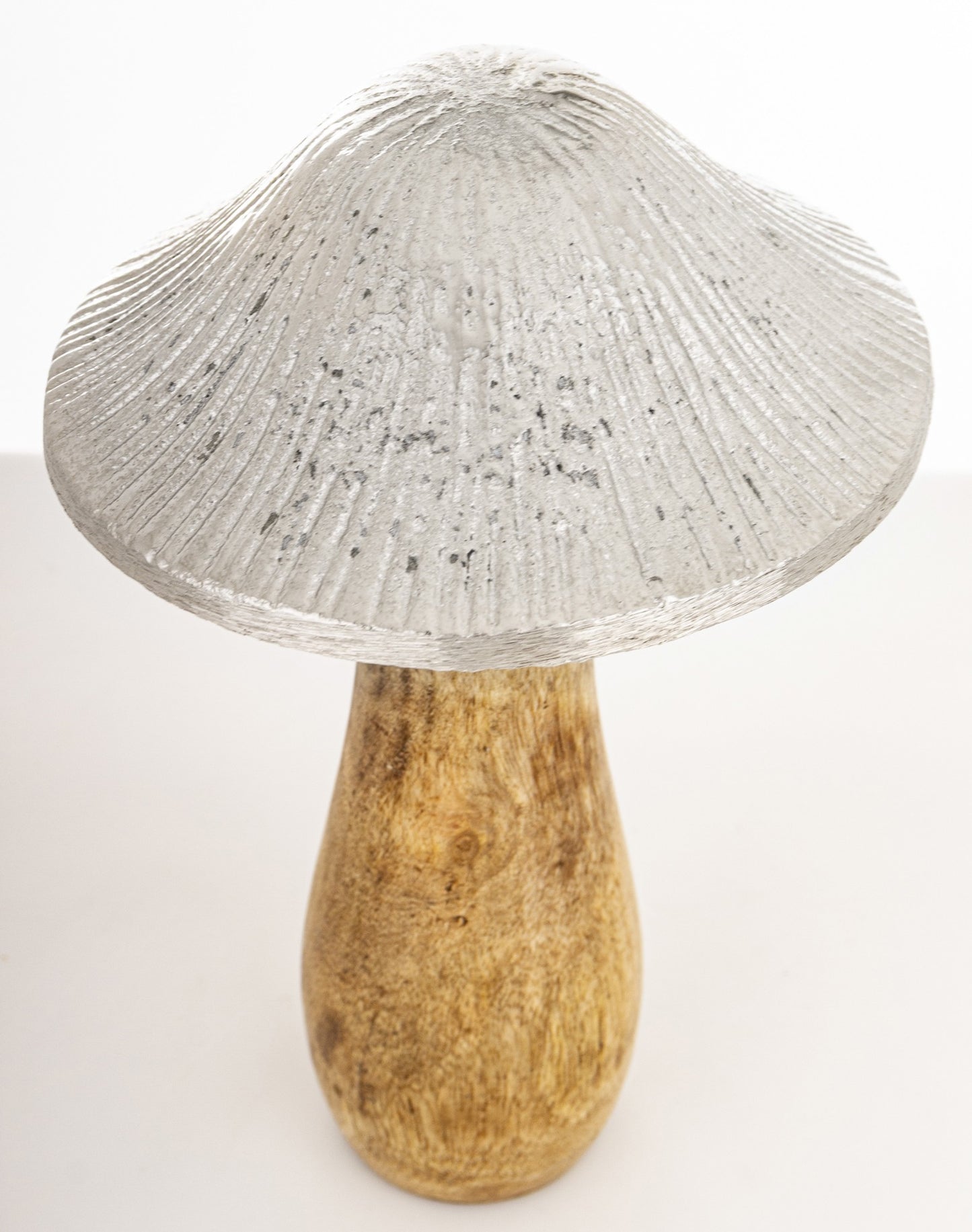 Figurka dekoracyjna grzyb drewniano-metalowa brązowo-złota 22x14x14 cm