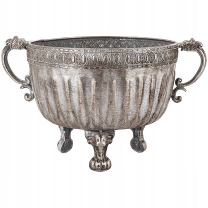 Osłonka srebrna metalowa wazon retro vintage 21x34 cm