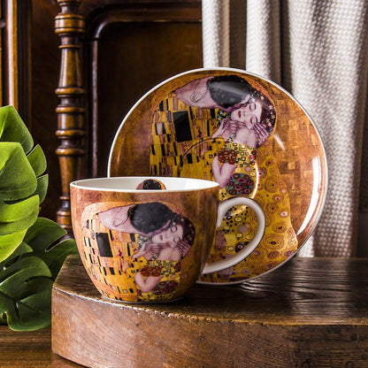 Filiżanka ze spodkiem jumbo w pudełku Gustav Klimt porcelana 470 ml 1 szt.