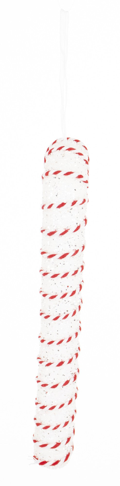 Zawieszka tekstylna biało-czerwona 21x8x2,5 cm wzór 2