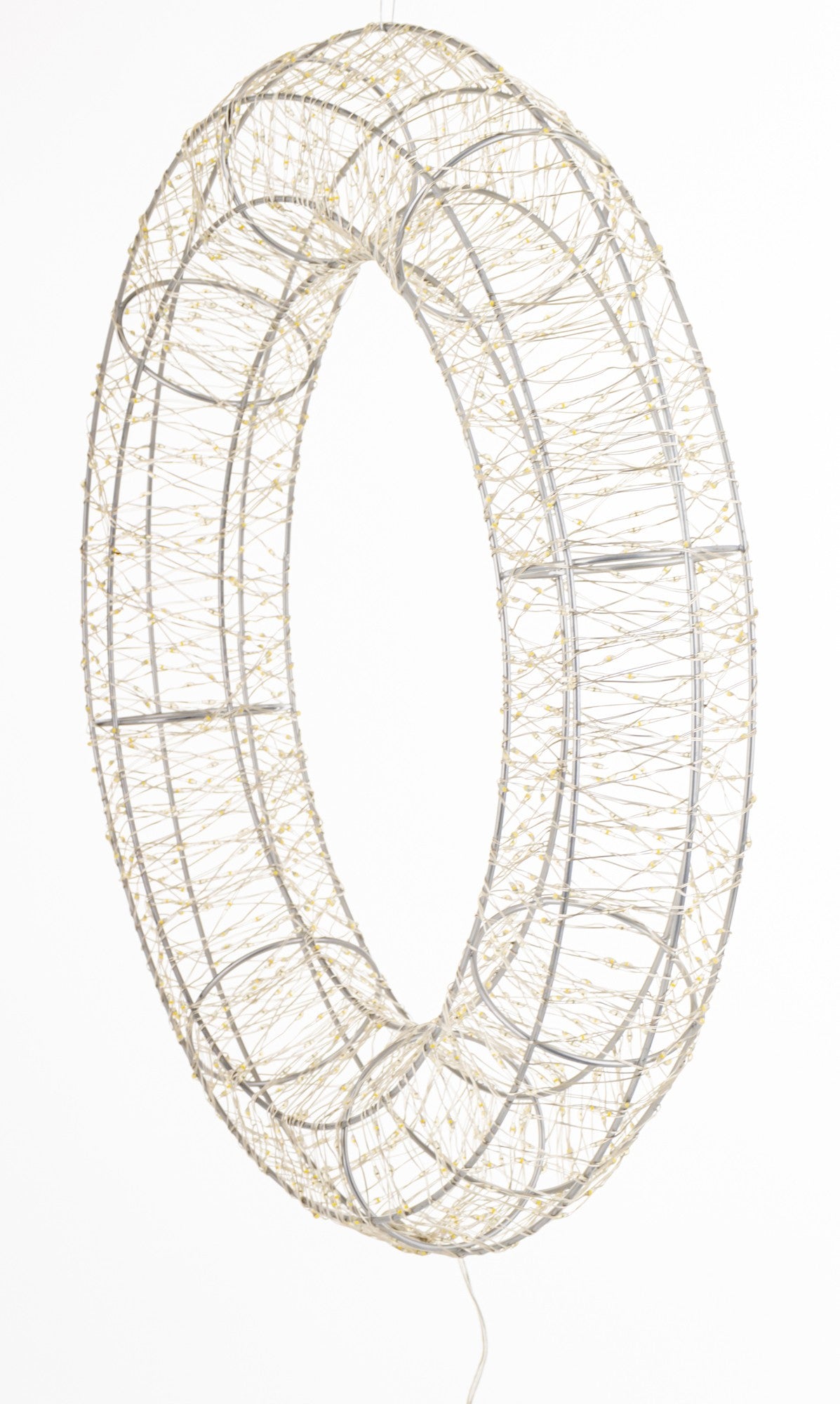 Ozdoba wieniec LED biała 48x48x9 cm
