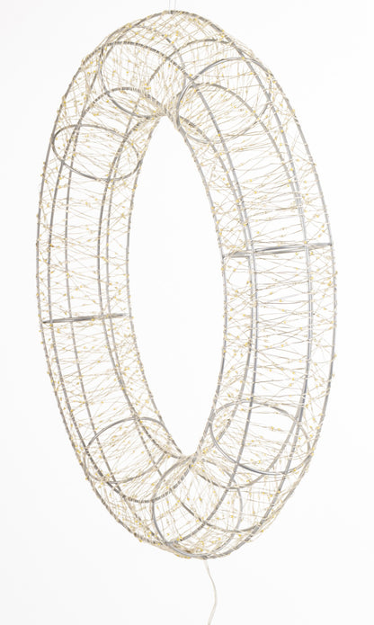 Ozdoba wieniec LED biała 48x48x9 cm