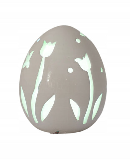 Jajko LED ceramiczne białe lampion wielkanocny dekoracja ozdoba na baterie