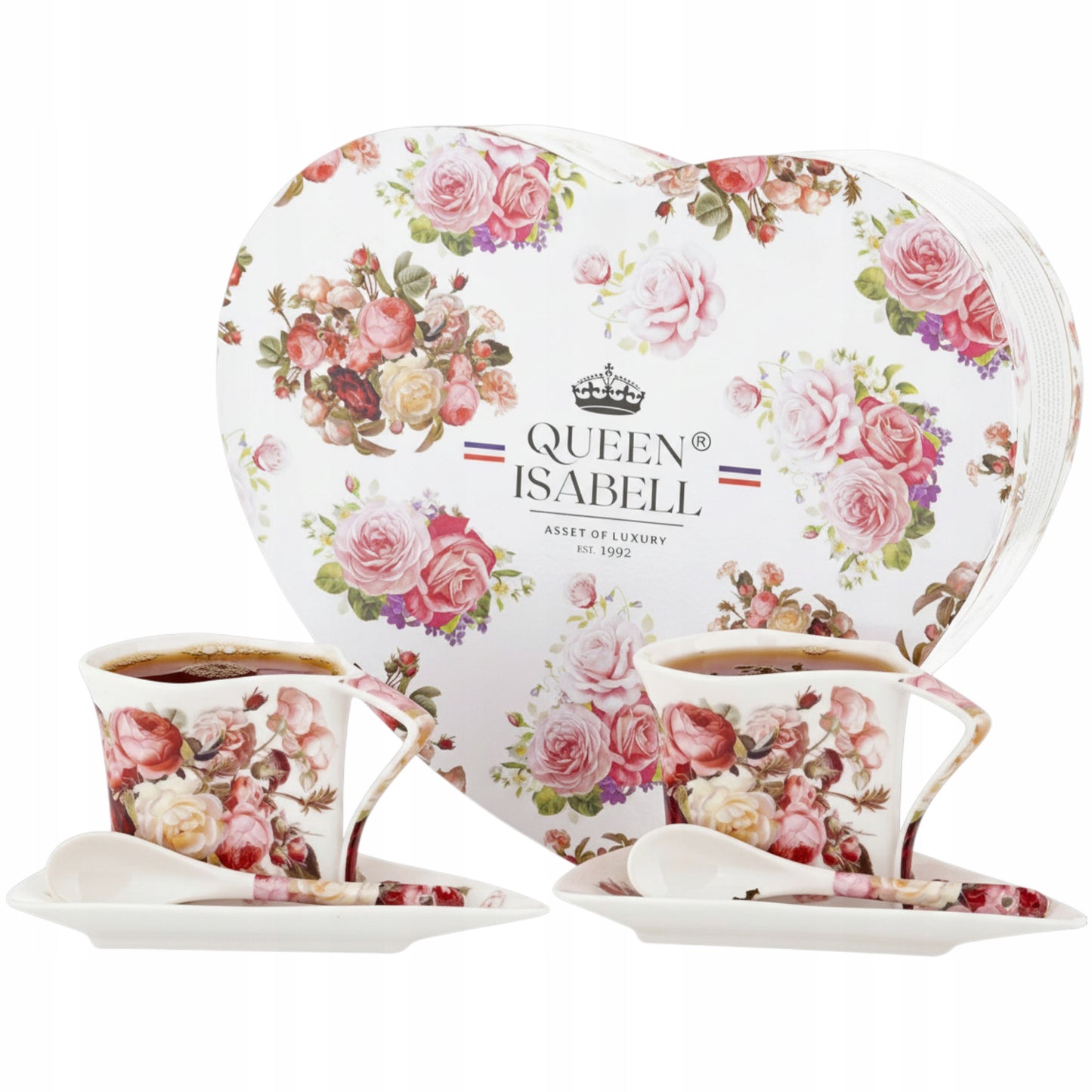 ZESTAW DLA DWOJGA filiżanki 2x250ml różą Queen Isabell