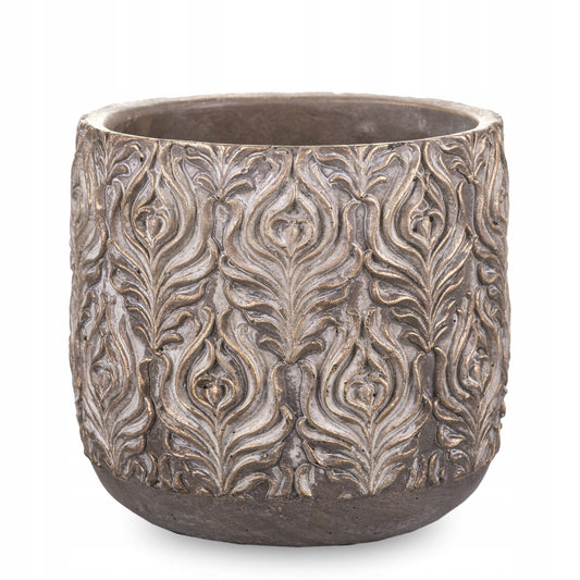 Osłonka brązowa cementowa 17 x 17 cm beton złoty