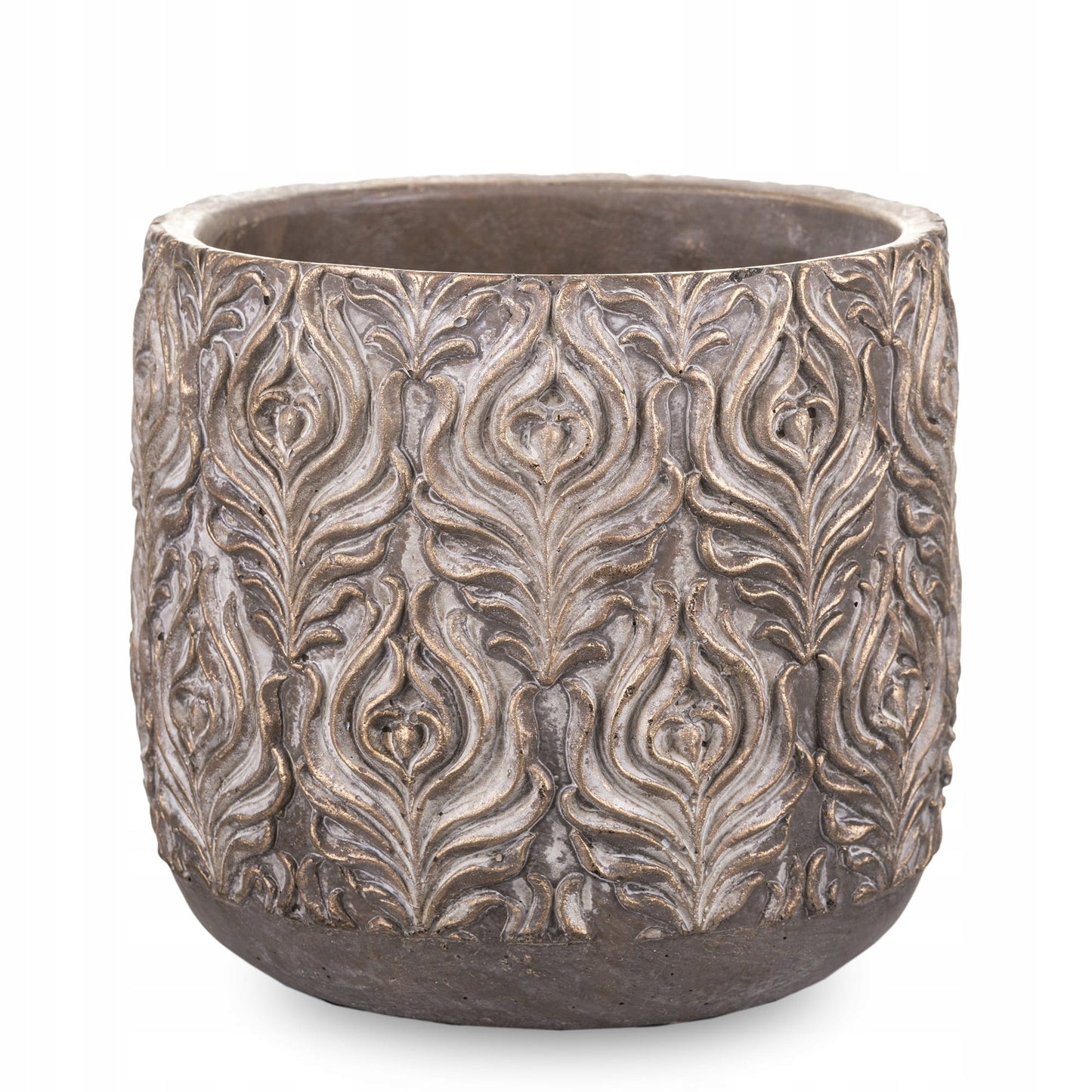 Osłonka brązowa cementowa 17 x 17 cm beton złoty