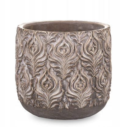 Osłonka brązowa cementowa 17 x 17 cm beton złoty