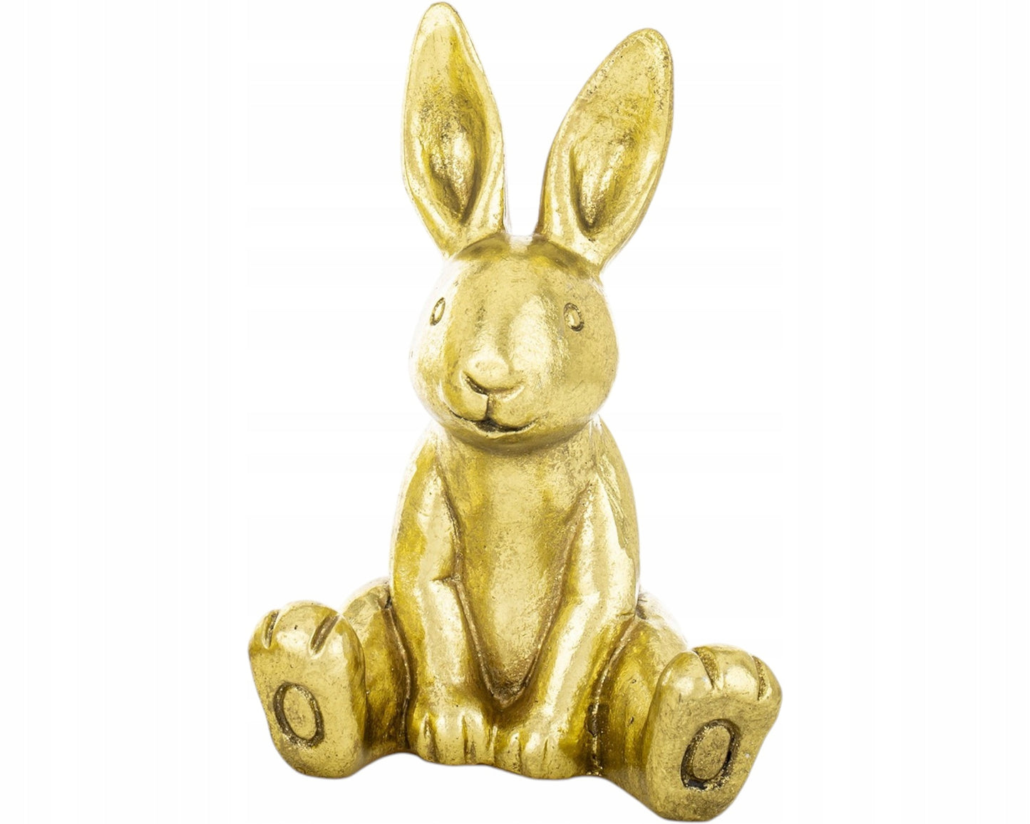 figurka zając królik zajączek siedzący złoty 16,5 cm ozdoba wielkanocna