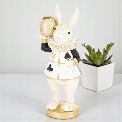 Figurka Królik Zając Wielkanocny 28 cm Elegancka Dekoracja Glamour Premium