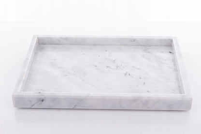 Taca Dekoracyjna Patera ozdobna marmurowa biała 30x20 cm