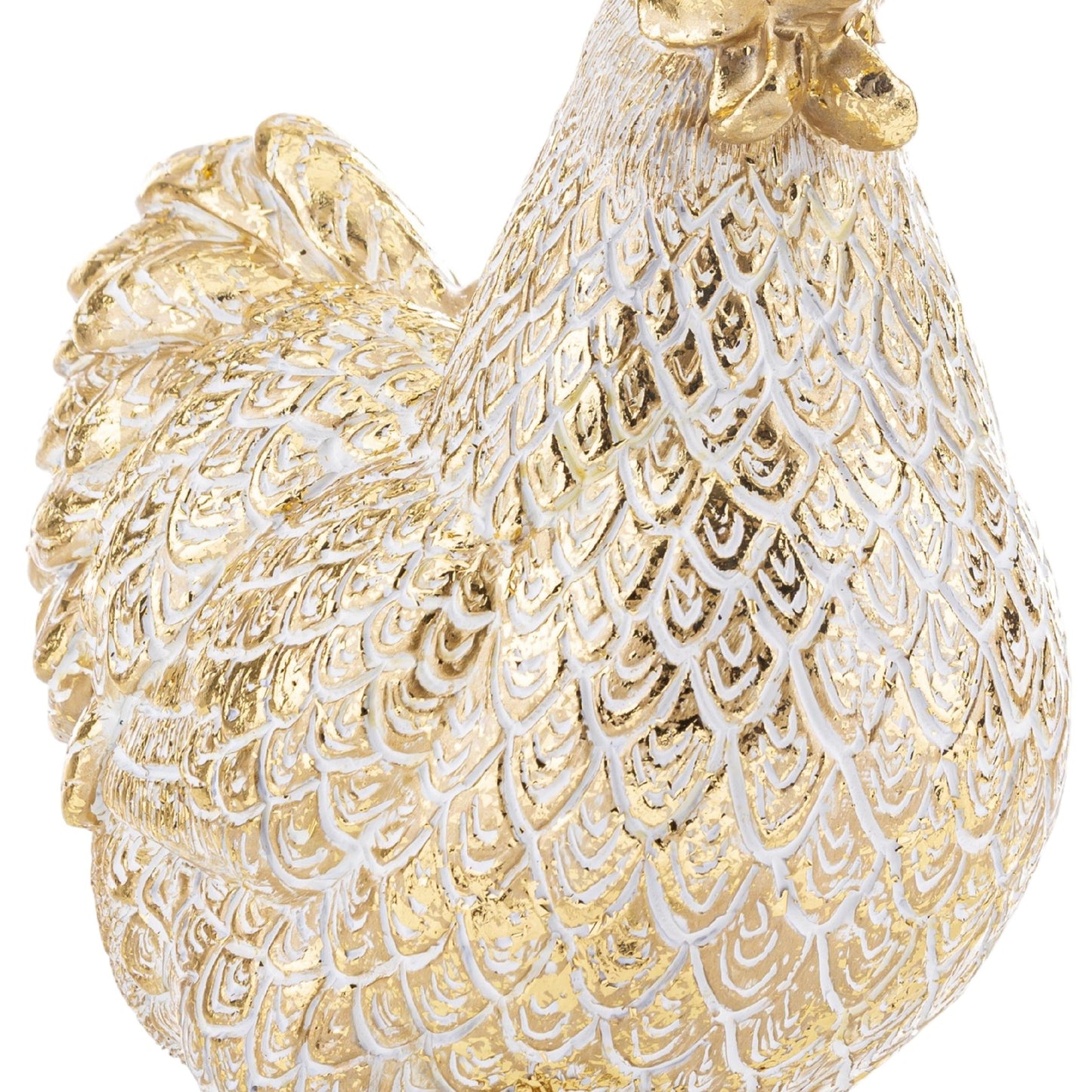 Figurka KURA 24cm biało-złota wielkanocna dekoracja